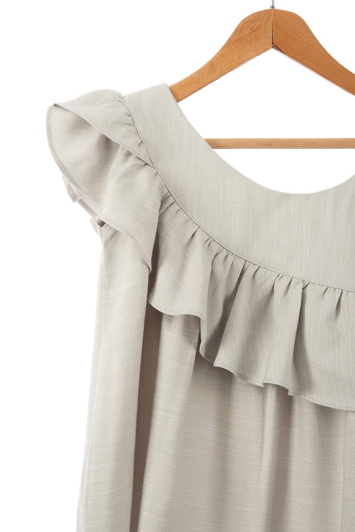 Kız Bebek Keten Fırfırlı Tek Omuz Elbise – 9 Ay - 5 Yaş