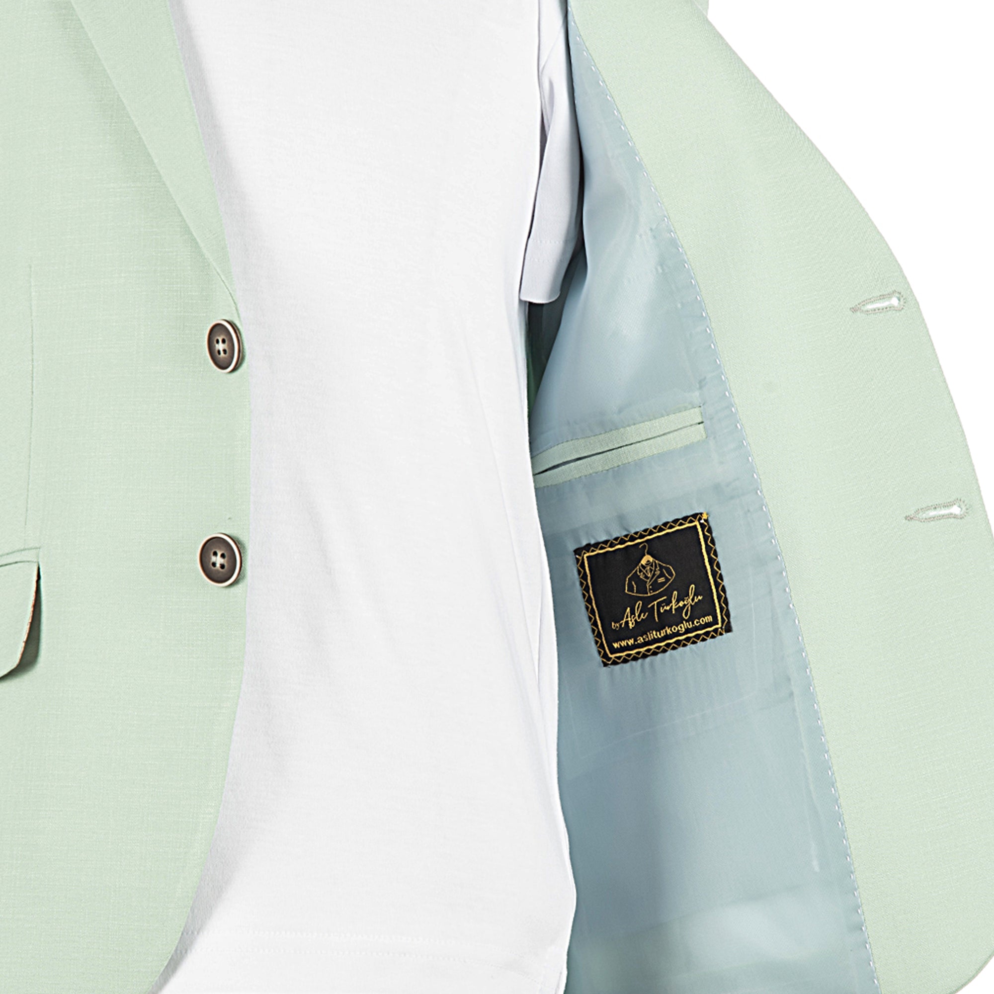 Mint Yeşili Keten Erkek Çocuk Takım Elbise 1-14 Yaş Yazlık Şık Set