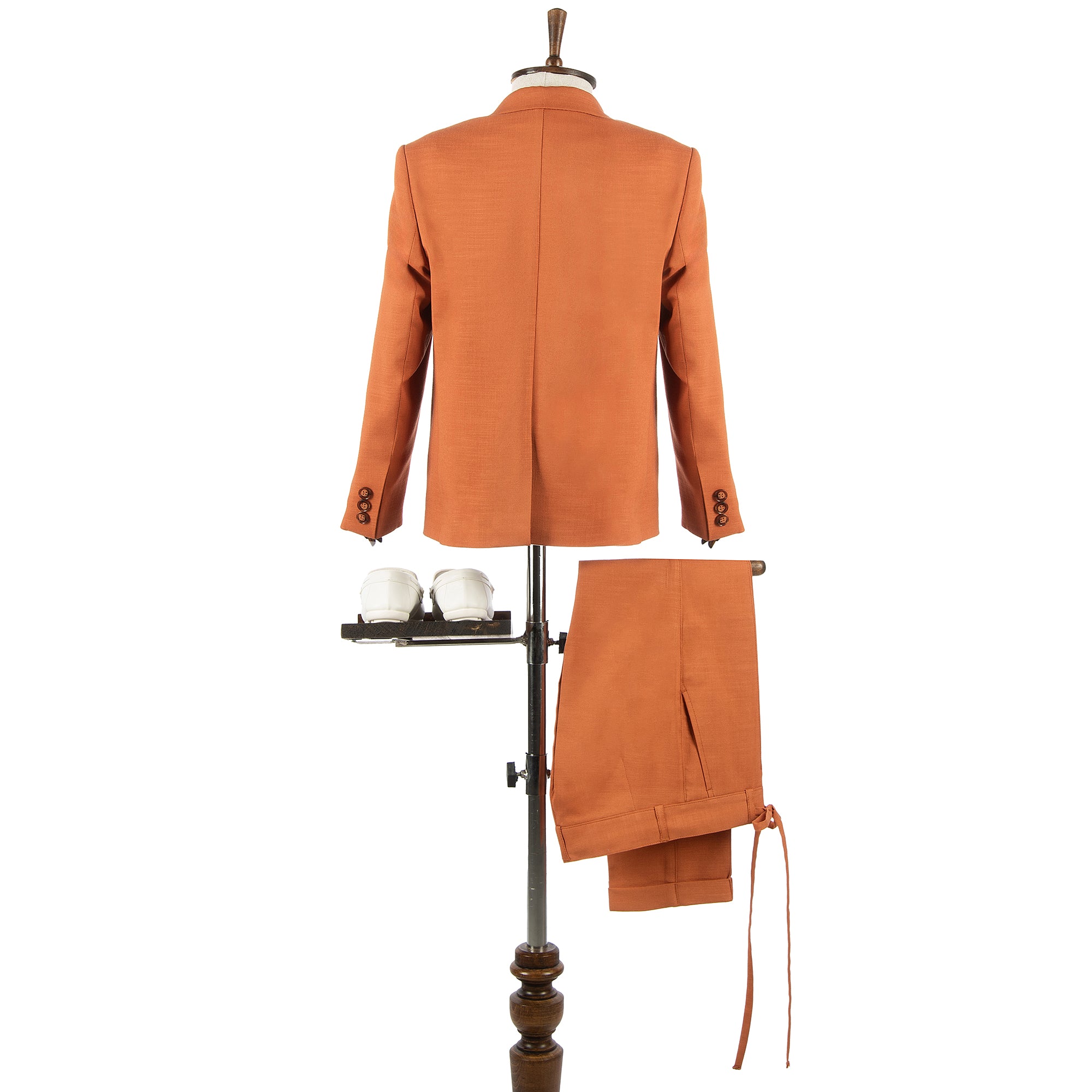 Kiremit Rengi Erkek Çocuk Takım Elbise 1-14 Yaş Keten Yazlık