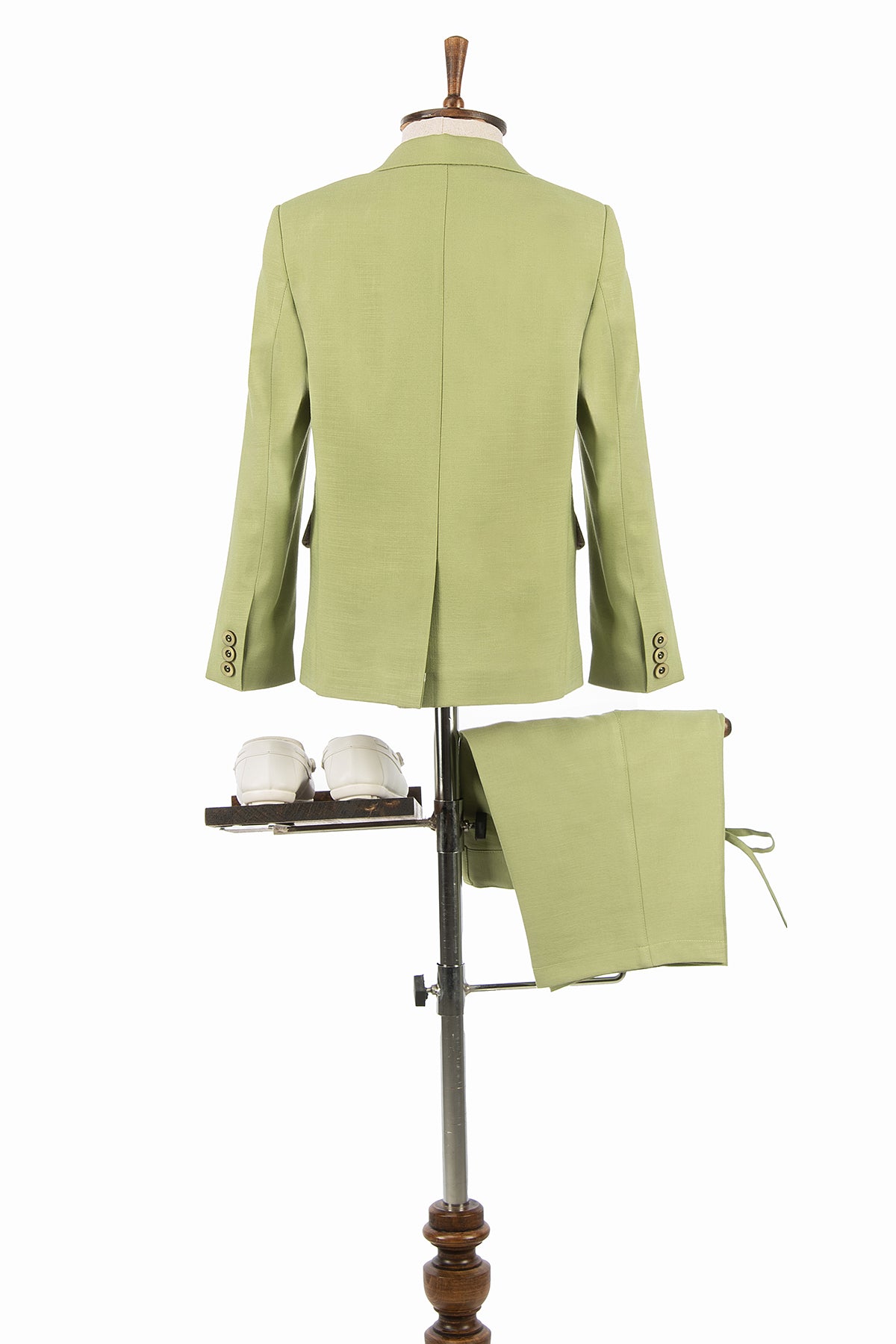 Yeşil Keten Çocuk Şort Ceket Tişört Seti | 1-14 Yaş Erkek Yazlık Takım