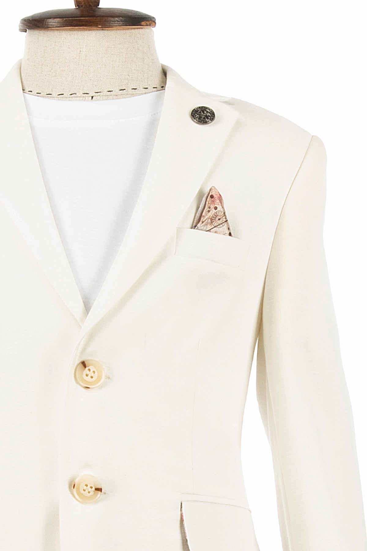 Ekru Keten Çocuk Takım Elbise | 1-14 Yaş Erkek Yazlık Şık Set