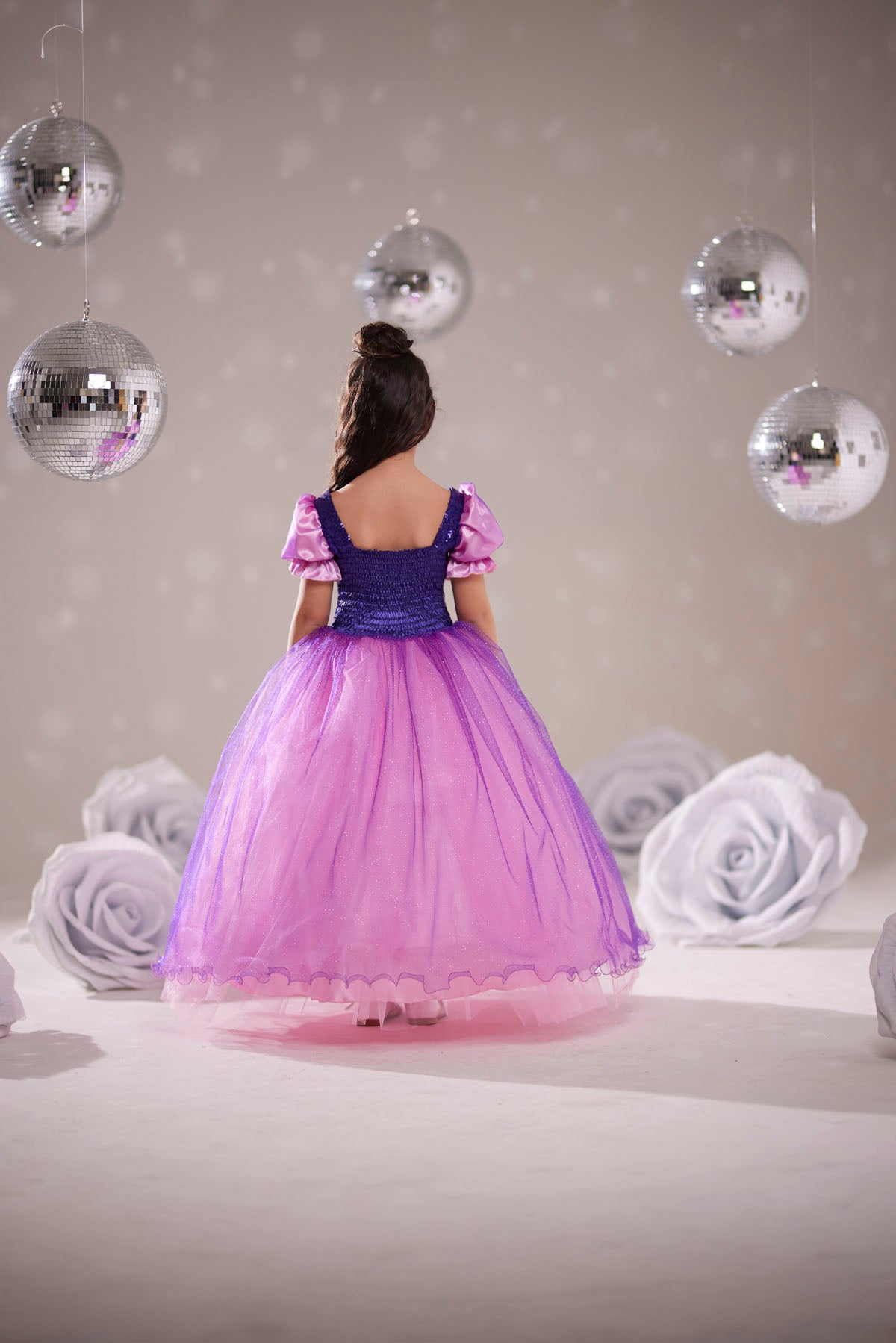 Kız Çocuk Rapunzel Kostümü Tüllü Prenses Elbise (Kopya)