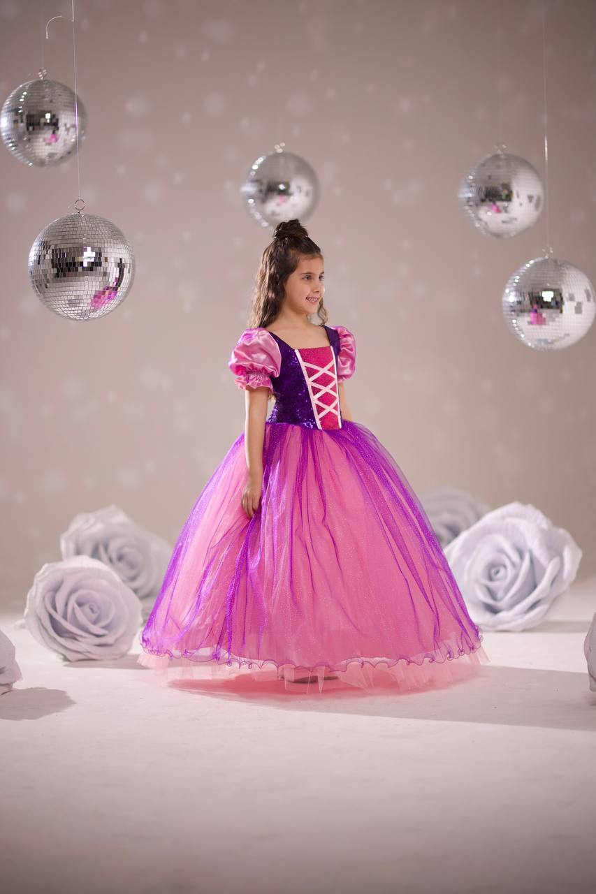 Kız Çocuk Rapunzel Kostüm