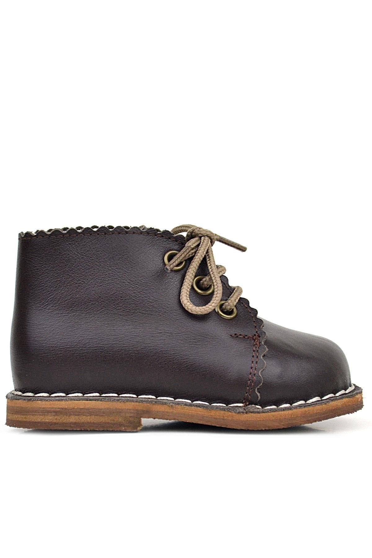 Hakiki Deri Bebek Botu | El Yapımı Unisex 1-3 Yaş İlk Adım Ayakkabısı