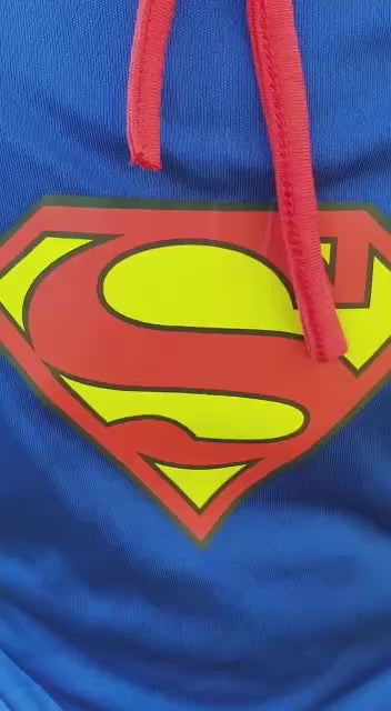 Çocuk Superman Kostümü Kırmızı Pelerinli Süper Kahraman Elbise