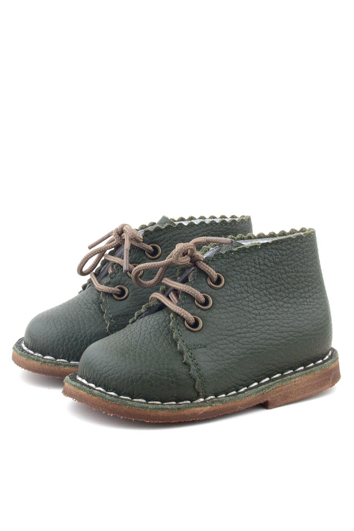 Hakiki Deri Bebek Botu | El Yapımı Unisex 1-3 Yaş İlk Adım Ayakkabısı